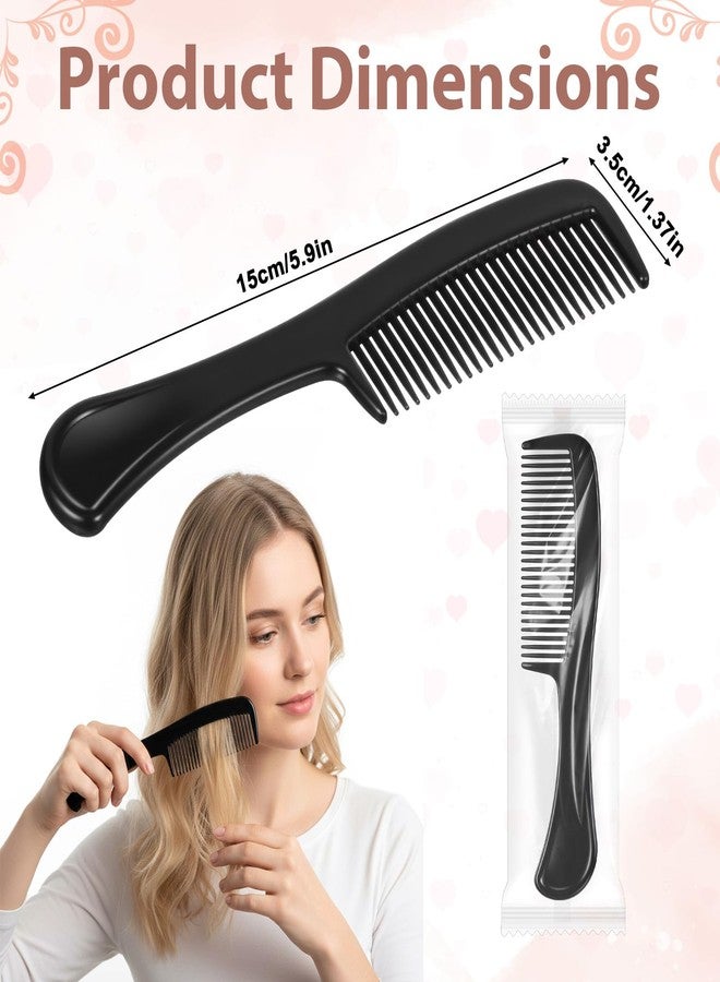 Exclaith 200 pcs Bulk Hair Combs Individually Wrapped Plastic Unbreakable Combs Polypropylene Long Handle Hair Comb for Women, Kids, Hotel, Shelter, Homeless, Charity, and Church, Black - Image 2